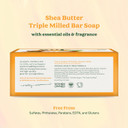 Sof Triple Milled Bar Soap - With Coconut Oil & Organic Shea Butter- Vegan & Non Gmo- Free From Phthalates, Sulfates & Parabens- Green Tea Leaves - 6 Oz Bar 4 Bars