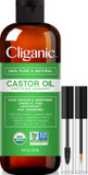 Cliganic Organic Bulk Carrier Oil Trio - Jojoba, Argan & Castor (16Oz Each)