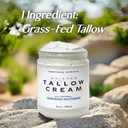 Whipped Tallow Skin Cream Grass Fed + Plain, No Additives, Tallow Face Cream, Tallow Lotion, Glass Jar, Tallow Balm, Beef Tallow Moisturizer (16 Oz.)
