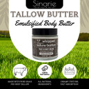 Grass-Fed Beef Tallow Body Butter - Emulsified, Non-Greasy Moisturizer, 4 Oz Soaps & Skin Care (4 Oz., Palo Santo Tea)