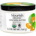 Nourish Organic Moisturizing Shea Butter  Organic Fair Trade Certified Shea Butter For Sensitive Skin Care, Face Care & Hair Care, 5.2 Oz Jar + Washable Cotton Round