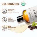 Jojoba Carrier Oil For Skin Pure Massage Oils 16 Fl.Oz.Cold Pressed Unrefined Natural Jojoba Oil For Hair,Face Body,Ear Stretch,Nails,Deeply Moisturizing For Essential Oils Mixing