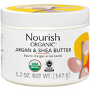 Nourish Organic Argan & Shea Butter  Vanilla Body Butter With Coconut Oil For Skin, Body Lotion For Dry Skin + Washable Cotton Round