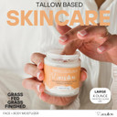 100% Grass Fed Beef Tallow For Skin Care - Face + Body - Whipped Moisturizer - Natural Lotion, 4 Fl. Oz. (Orange Creamsicle)