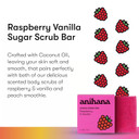 Anihana Sugar Scrub Soap Bar With Coconut Oil, Moisturizing, Gentle, Exfoliating Body Scrub, Refreshing Raspberry And Vanilla Scent, 3.6 Oz