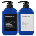 Hommeface Triple Action Shower Kit For Men - Hair & Body Wash Set Includes A 2-In-1 Hair Strengthening Shampoo + Conditioner & Body Wash With Pump For Acne-Prone Skin Hommeface Triple Action Shower Kit For Men - Hair & Body Wash Set Includes A 2-In-1 Hair Strengthening Shampoo + Conditioner & Body Wash With Pump For Acne-Prone Skin