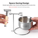 Anbbas Badger Hair Shaving Brush,Stainless Steel Stand Holer For Razor And Brush, Shaving Soap And Bowl,4In1 Kit For Men Wet Shave