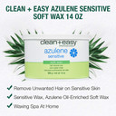 Clean + Easy Azulene Sensitive Soft Wax  Wax For Sensitive Skin Hair Removal, Gentle & Soothing Formula For Face & Body, 14 Oz