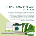 Clean + Easy Mini Pot Waxing Kit  All-Purpose Hair Removal Wax, Includes Soft Wax For Body & Facial Hair, Warmer, Muslin Strips & Sticks, 120 V