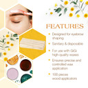 Gigi Eyebrow Wax Sticks For Hair Removal  Small, Fine Applicator Stick, Wooden Waxing Sticks For Face & Eyebrows, 100 Ct