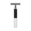 Mühle Neo Safety Razor|Double Edge Safety Razor For Beginners And Experienced Shavers|Sustainable Eco-Friendly And Reusable|For Men And Women|Chrome With Black Silicone Grip Handle