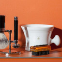 Muhle White Porcelain Platinum Rim Shaving Mug  Shave Dish Accessory For Soaps And Creams, Modern White Design