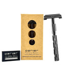 Parker 22R Gunmetal Finish Long-Handle Butterfly Safety Razor For Men  Premium Brass Construction, Close Smooth Shave + 5 Razor Blades Included