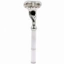 Parker Deluxe Triple Blade Razor For WomenCompatible With Gillette Venus Or Gillette Mach 3 Cartridges5.5 Inch Textured Brass Frame Handle-One Gillette Venus Cartridge Included