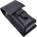 Parker Genuine Leather Shaving Brush Case  Handmade Black Travel Holder For Standard Badger, Boar & Synthetic Brushes
