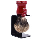 Parker Premium Handmade Long-Loft 3-Band Pure Badger Shaving Brush With Rosewood Handle & Stand  Dense 22 Mm Knot For Luxurious Lathering