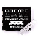 Parker Safety Razor, Premium Platinum Single Edge Razor Blades, 100 Count - For Professional Barber, Shavette And Disposable Blade Straight Razors