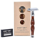 Parker, 45R Heavyweight Double Edge Safety Razor  3 Piece Design With 4 Inch Handle - Solid Brass Frame For Durability 5 Parker Double Edge Razor Blades Included