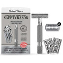 Rockwell Razors 6C White Chrome Safety Razor With 6 Adjustable Shave Settings And 5 Fully Recyclable Razor Blades Reusable Safety Razors For Men And Women