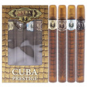 Cuba Prestige 4 Piece Gift Set For Men (Classic + Black + Platinum + Legacy) Eau De Toilette Spray 1.7 Ounce Each