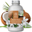 Bath Salts Coconut Monoi 21.16 Oz - Coconut Monoi Bath Salts 600G - Best For Good Sleep - Stress Relief - Beauty - Relaxing - Bathing - Body Care
