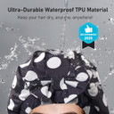 Litbear Luxury Silk Lined Shower Caps For Women Reusable Waterproof, Double Layered Large Bathing Hair Cap With Adjustable Elastic Strap, Non-Slip, Quick-Dry, For Long Short Hair, Pink Dots
