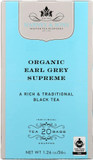 Harney & Sons Premium Tea, Organic Earl Grey Supreme Black Tea, Individually Wrapped Tea Bags, 20/Box