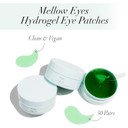 Hydrogel Rejuvenating Under Eye Patches, Mellow Eyes By Pur Beauty - Hydrates, Plumps & Brightens Under Eye - Hemp Seed Oil, Green Tea Extract, Kiwi Fruit Extract - Cruelty & Gluten Free - 30 Pairs