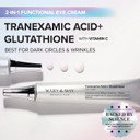 Mary&May Tranexamic Acid + Glutathione Eye Cream - Powerful Antioxidant, Reduces Dark Circles In The Eye, Improve Uneven Skin Tone With Vitamin C - Suitable For Morning And Night Use, 1.01 Oz