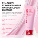 Aprilskin Txa Pink Skincare Full Set: Bubble Gum Deep Cleanser, Toning Shot Spicule Facial Serum, Pink Milky Toner, Overnight Wrapping Mask And Capsule Gel Mask