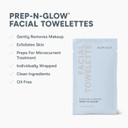 Nuface Prep-N-Glow Facial Towelettes - 2-In-1 Exfoliating + Cleansing Makeup Remover Wipes, Hyaluronic Acid Travel Face Wipes To Hydrate & Brighten For Glowing Skin - 20 Individually Wrapped Cloths