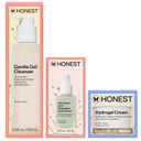 Honest Beauty Everyday Moisturizing Trio | Gentle Gel Cleanser, Green Juice Antioxidant Serum, Hydrogel Cream | 3-Step Routine | Vegan + Gentle For Sensitive Skin
