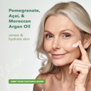 Nourish Organic Face Cream, Pomegranate Acai + Argan  Ultra Hydrating Formula With Aloe Vera & Green Tea Extract, 1.7 Oz + Washable Cotton Round