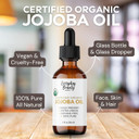 Organic Jojoba Oil | 100% Pure, Cold-Pressed, Unrefined | Usda Certified Organic | Amber Glass Bottle With Glass Dropper | For Face, Skin & Hair - 1 Fl Oz