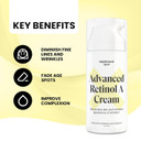Advanced Retinol A Cream - Moisturizer W/Vitamin E, Coconut & Almond Oil- Retinol Daily Anti-Aging Cream For Face  For Smoother Looking Skin (3.4 Oz)