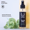 Zeus 100% Natural Eucalyptus Oil Steam Mist, Aromatherapy Spray For Shower, Sauna, Bath & Pre-Shave, Nasal Relief & Spa-Inspired Refreshment (Made In Usa) 4 Oz Zeus 100% Natural Eucalyptus Oil Steam Mist, Aromatherapy Spray For Shower, Sauna, Bath & Pre-Shave, Nasal Relief & Spa-Inspired Refreshment (Made In Usa) 4 Oz