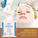 Forpro Professional Collection Precut Gauze Facial Mask, 100% Cotton Gauze, For High Frequency Facial Treatments And Masks, 100-Count