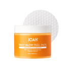 Joah Daily Glow Exfoliating Cotton Peel Pads With Glycolic Acid, Infused With Pha & Papaya Extract, Free Of Gluten, Parabens, Phthalates, Sls, & Formaldehyde, 50 Pads  3.04 Us Fl. Oz