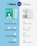 Litbaer Star-Shaped Pimple Patch Hydrocolloid Acne Stickers With Tea Tree Oil + Salicylic Acid, Cover Dot For Acne Blemish, Pimples, Whiteheads, Zit, Draw Out Oil & Impurities, 112 Dots, 14Mm & 10Mm