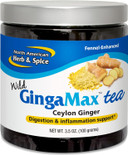 North American Herb & Spice Gingamax Tea - 3.5 Oz - Ceylon Ginger - Digestion Support, Immunity, Overall Health - Non-Gmo - 50 Servings