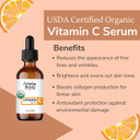 Organic Vitamin C Serum For Face - Usda Certified Facial Serum - Anti Aging For Fine Lines & Wrinkles - Potent Botanical Ingredients & Non Gmo - 1 Fl Oz Glass Bottle & Dropper