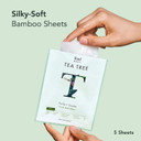 Rael Face Mask Skin Care, Tea Tree Face Masks - Bamboo Facial Sheet Mask, Korean Skincare, With Tea Tree Oil And Fruit Extracts, All Skin Types (Tea Tree, 5 Sheets)