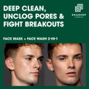 Mens Face Wash & Mask For Oily Skin, 2-In-1 Formula For Oil Control & Breakout Prevention. Vegan With Volcanic Pumice, Tea Tree, And 2% Salicylic Acid, 125Ml. Aka. Let'S Be Clear