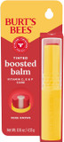 BurtS Bees Tinted Boosted Balm, Rose Knows, Hydrating Tinted Lip Balm With Vitamin C, E, And F Core, 24 Hour Lip Moisturizer With Responsibly Sourced Beeswax, 100% Natural Origin, 1 Count, 0.16Oz