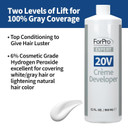 Forpro Expert 20 Volume Crème Developer For Hair Lightening, Gray Coverage & Color Deposit With Standard Lift, 32 Fl Oz