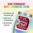Punky Ebony Semi Permanent Conditioning Hair Color, Non-Damaging Hair Dye, Vegan, Ppd And Paraben Free, Transforms To Vibrant Hair Color, Easy To Use And Apply Hair Tint, Lasts Up To 35 Washes, 3.5Oz
