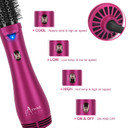 Aima Beauty One Step Hair Dryer & Volumizing Hot Air Brush, Ceramic Straightener Brush, Curler & Hot Comb 4 In 1 Salon Ionic Hair Brush, Rose Pink Aima Beauty One Step Hair Dryer & Volumizing Hot Air Brush, Ceramic Straightener Brush, Curler & Hot Comb 4 In 1 Salon Ionic Hair Brush, Rose Pink
