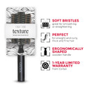 Boar Bristle Brush For Women And Men - Round Hair Brush For All Hair Types, Soft Bristles, 1.4" Barrel, Black (3")