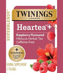 Twinings Superblends Heartea + Vitamin B1, Raspberry Flavoured Hibiscus Herbal Tea, Caffeine-Free, 16 Tea Bags (Pack Of 6)16 Count (Pack Of 6)