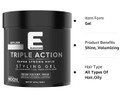 E Elegance Earth Fragrance Triple Action Hair Gel For Men And Women - Super Strong Hold, Extreme Volume, And Long Lasting Shine - Flake Free And Refreshing Fragrance - All Hair Types, 33.8 Oz
